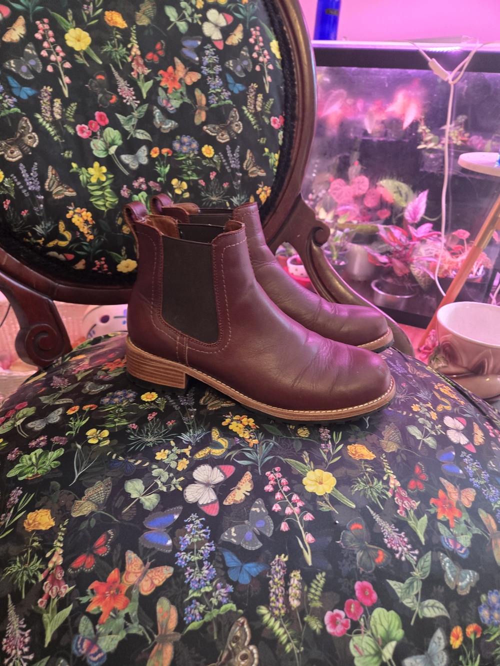 Women's Patina Portland Leather, Chelsea Boots - Burgundy/ Mahogany Leather 9.5 - Picture 5 of 7